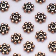 TierraCast 4mm Beaded Heishi "Copper Antique" (10)