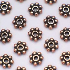 TierraCast 4mm Beaded Heishi "Copper Antique" (10)