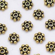TierraCast 4mm Beaded Heishi "Gold Antique" (10)