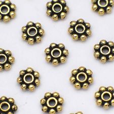 TierraCast 4mm Beaded Heishi "Gold Antique" (10)