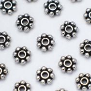 TierraCast 4mm Beaded Heishi "Silver Antique" (10)