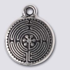 TierraCast Labyrinth Charm "Silver Antique"