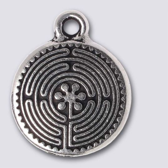 TierraCast Labyrinth Charm "Silver Antique"
