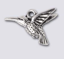 TierraCast Hummingbird Charm "Silver Antique"