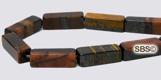 Tiger Iron Beads - 4mm x 13mm Rectangle