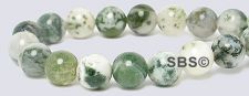 Tree Agate Gemstone Beads - 6mm Round