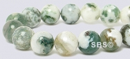 Tree Agate Gemstone Beads - 8mm Round