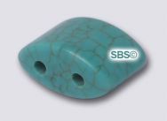 Turquoise Howlite 6mm x 12mm 2-Hole Oval Gemstone Beads (12)