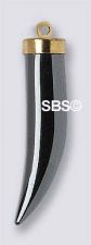 Hematite 7x35mm Tusk (gold plated cap)