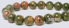 Unakite Gemstone Beads - 6mm Round