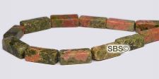 Unakite Beads - 4x11 Rectangle