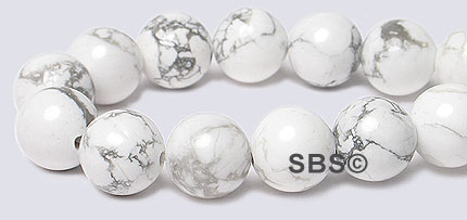 White Howlite Gemstone Beads