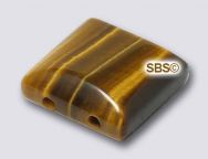 Tiger Eye 12mm x 12mm 2-Hole Gemstone Beads (12)